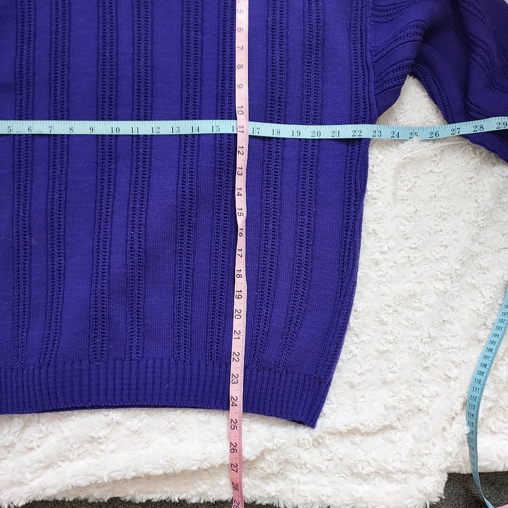 Vintage Serious Affairs Soft Purple Jewel tone knit sweater MED Luxury Royal Y2K - Picture 6 of 6